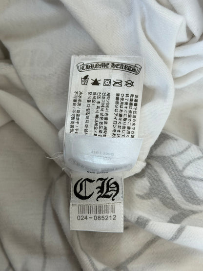 Chrome Hearts White & Black Horseshoe Logo Longsleeve T-Shirt