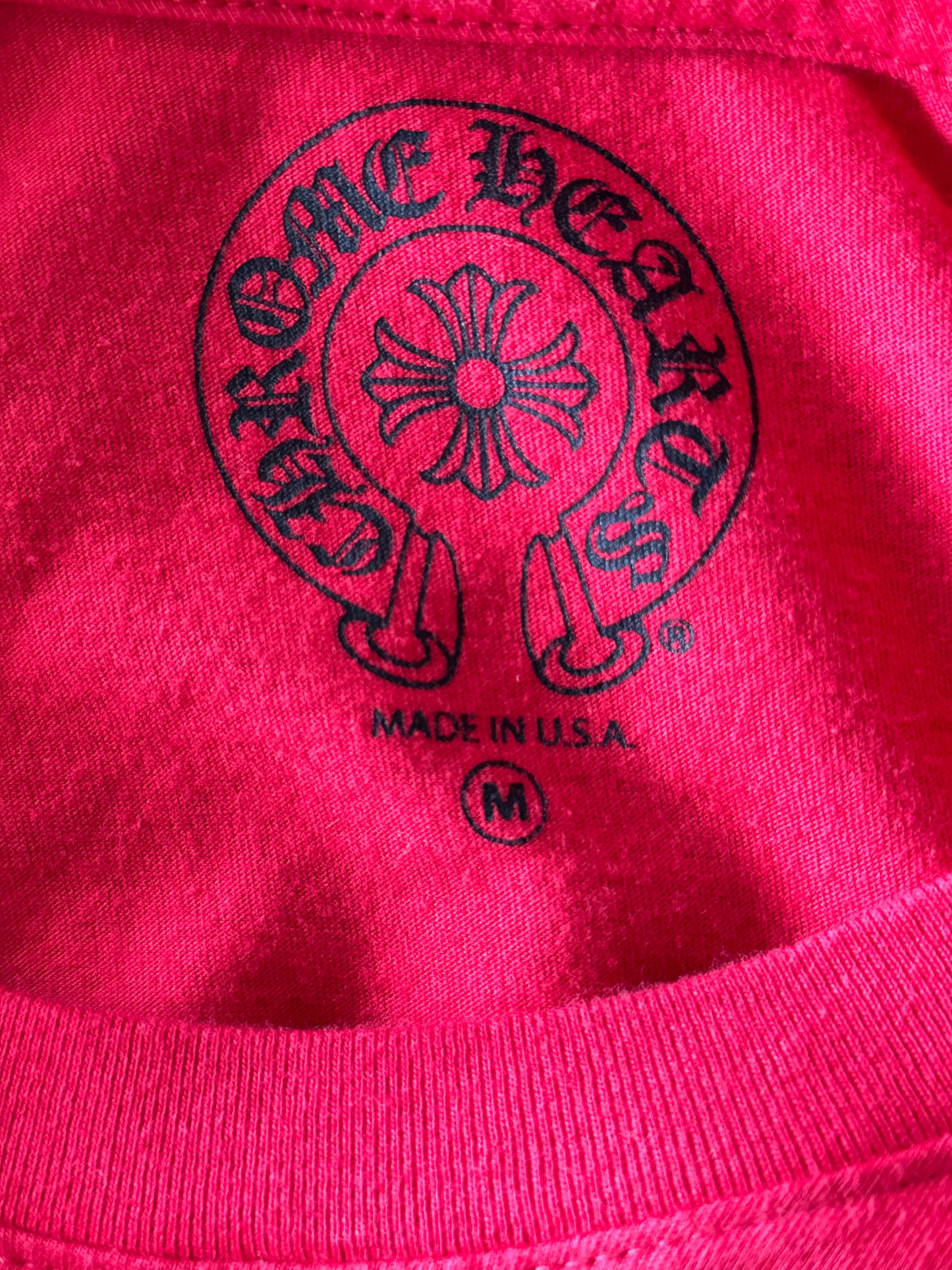 Chrome Hearts Red Scroll Logo Longsleeve T-Shirt