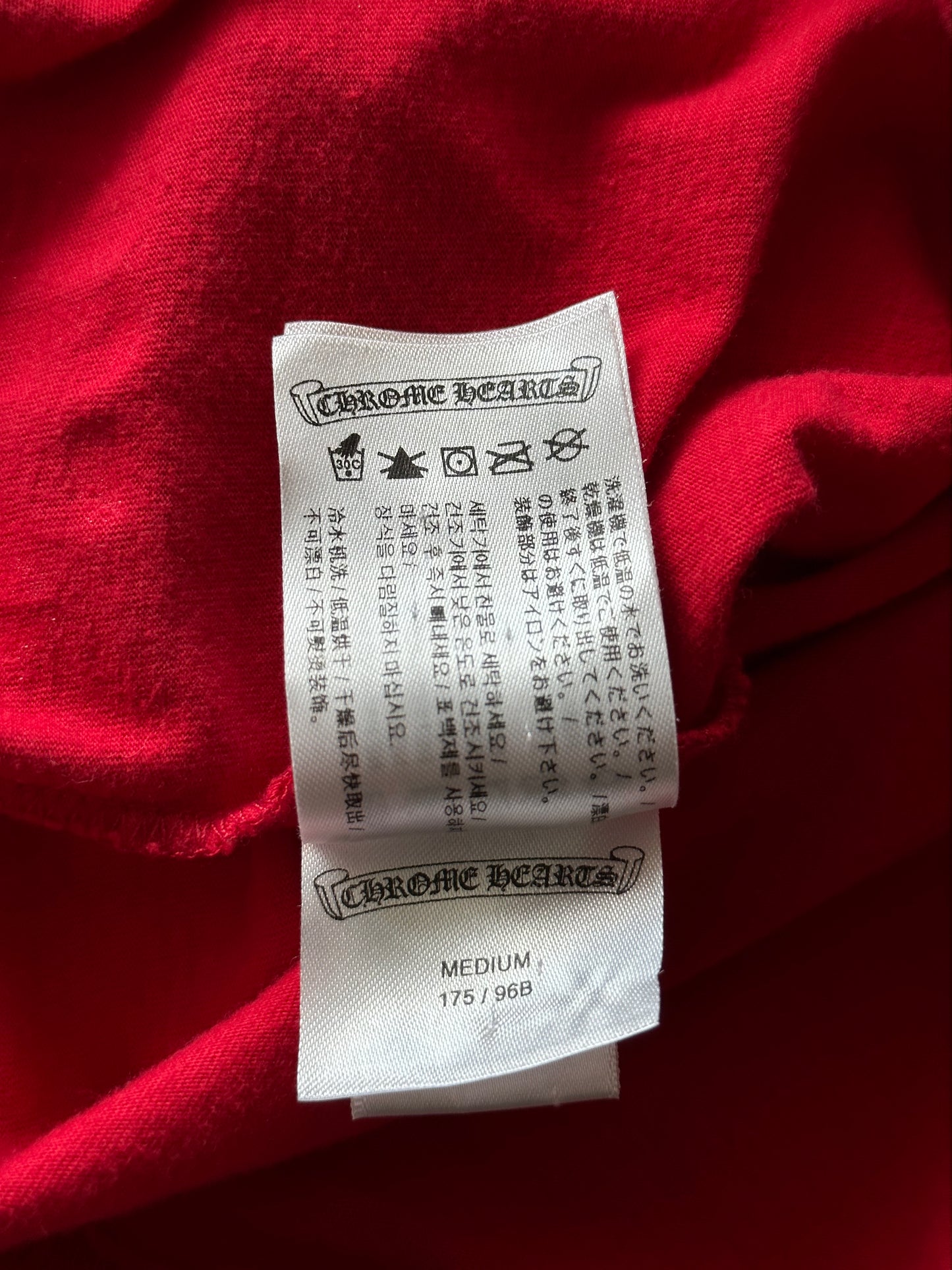 Chrome Hearts Red Scroll Logo Longsleeve T-Shirt