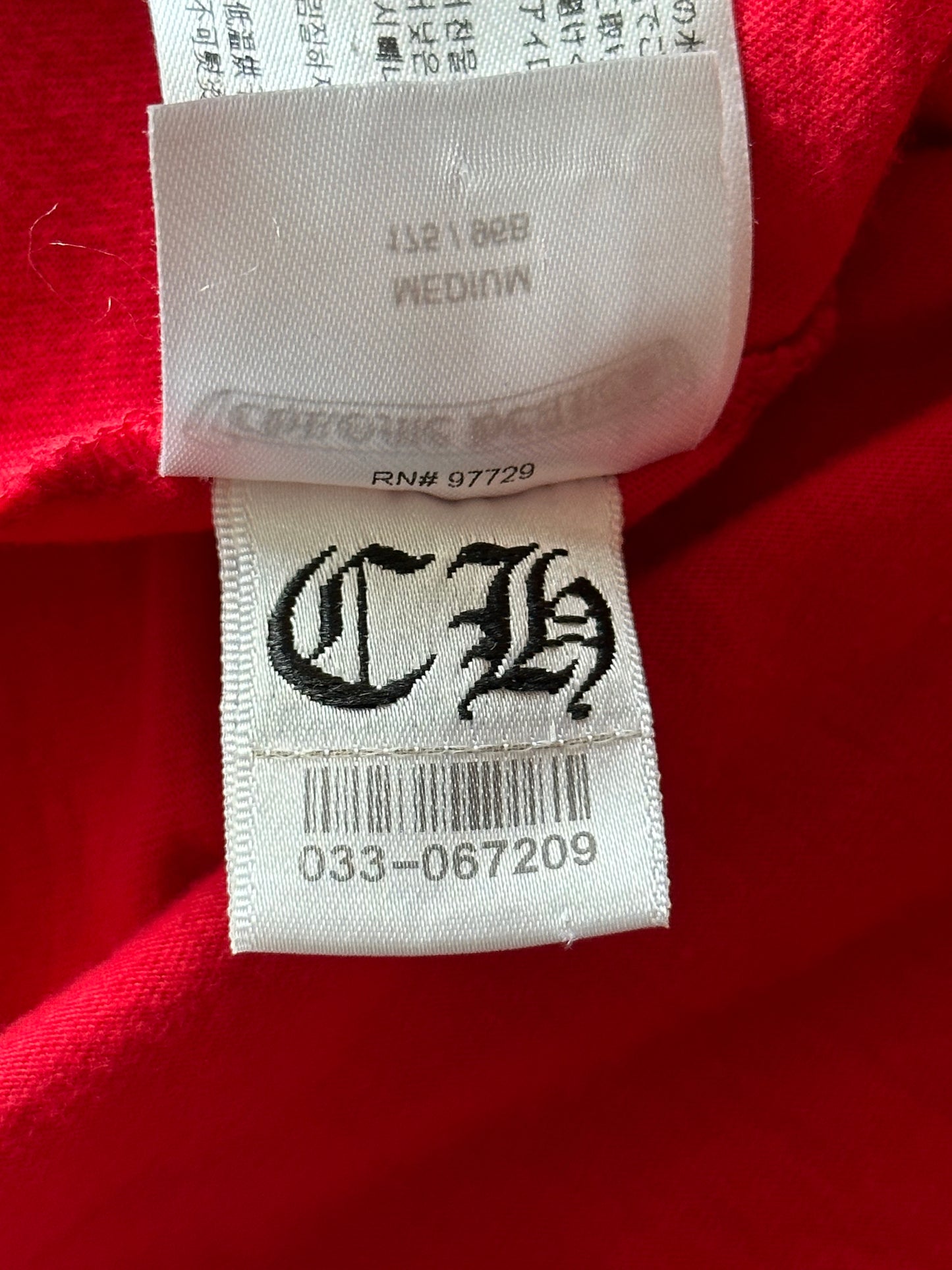Chrome Hearts Red Scroll Logo Longsleeve T-Shirt