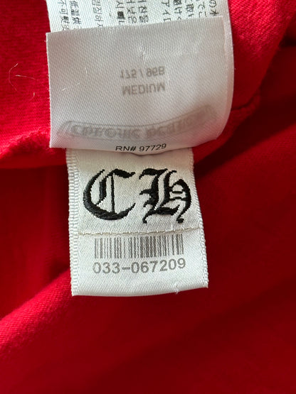 Chrome Hearts Red Scroll Logo Longsleeve T-Shirt