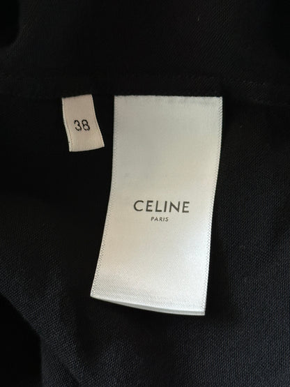 Celine Black & White Logo Bowling Shirt