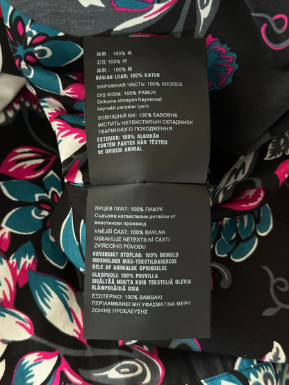 Prada Black Floral Split Button Up Shirt
