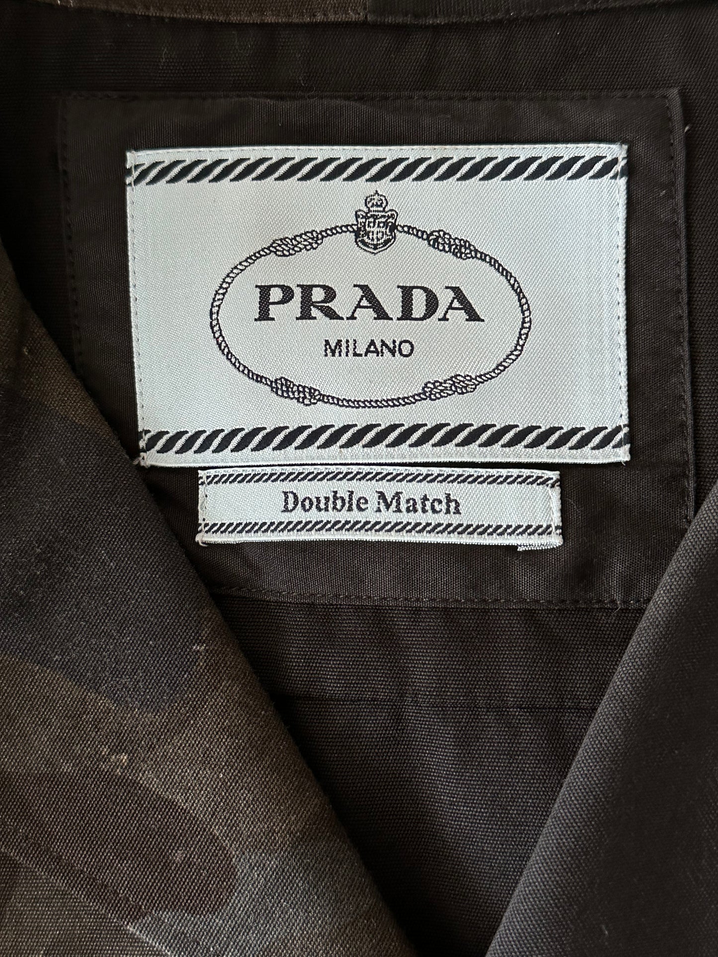 Prada Black Camouflage Split Button Up Shirt