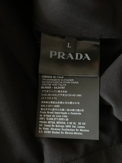 Prada Black Camouflage Split Button Up Shirt