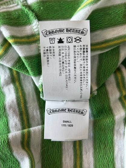 Chrome Hearts Green & White Striped Polo Longsleeve T-Shirt