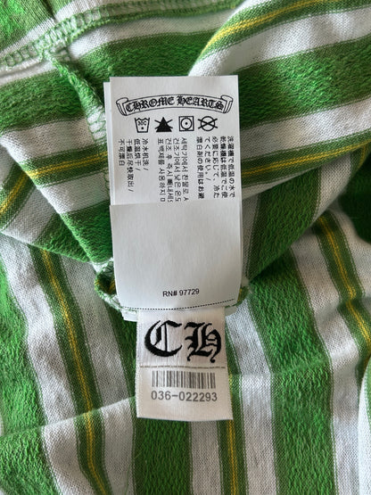 Chrome Hearts Green & White Striped Polo Longsleeve T-Shirt