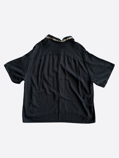 Celine Black & White Logo Bowling Shirt