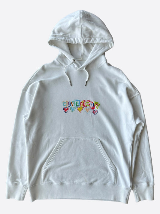 Givenchy White & Multicolor Crayon Logo Hoodie