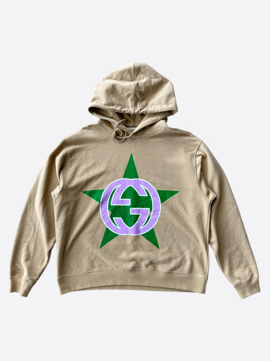 Gucci Brown Star GG Logo Hoodie