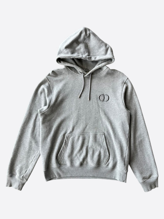 Dior Grey CD Icon Embroidered Hoodie