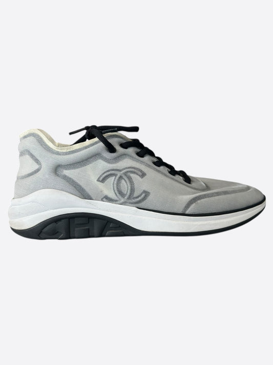 Chanel Grey & Black CC Logo Runners