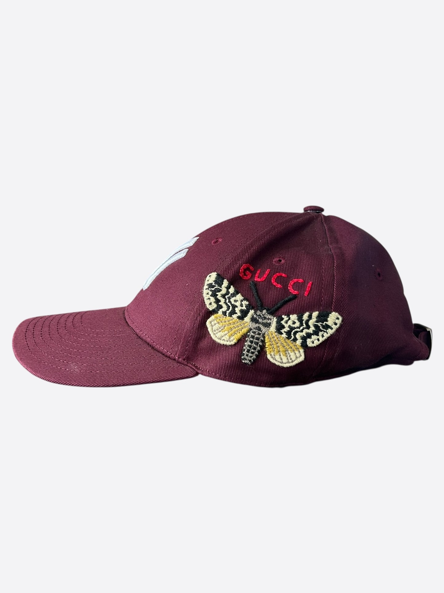 Gucci MLB Burgundy & White NY Yankees Hat