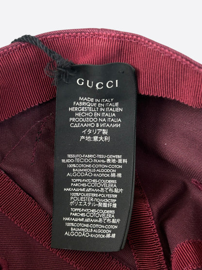 Gucci MLB Burgundy & White NY Yankees Hat