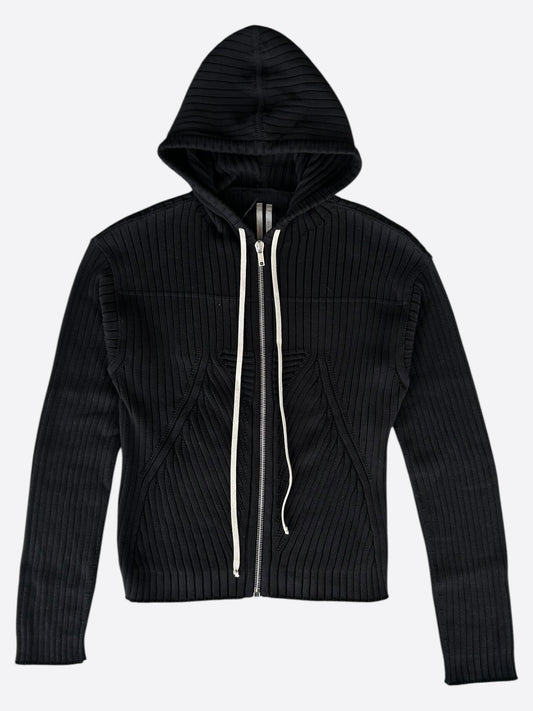 Rick Owens Black Hollywood Zip Up Hoodie