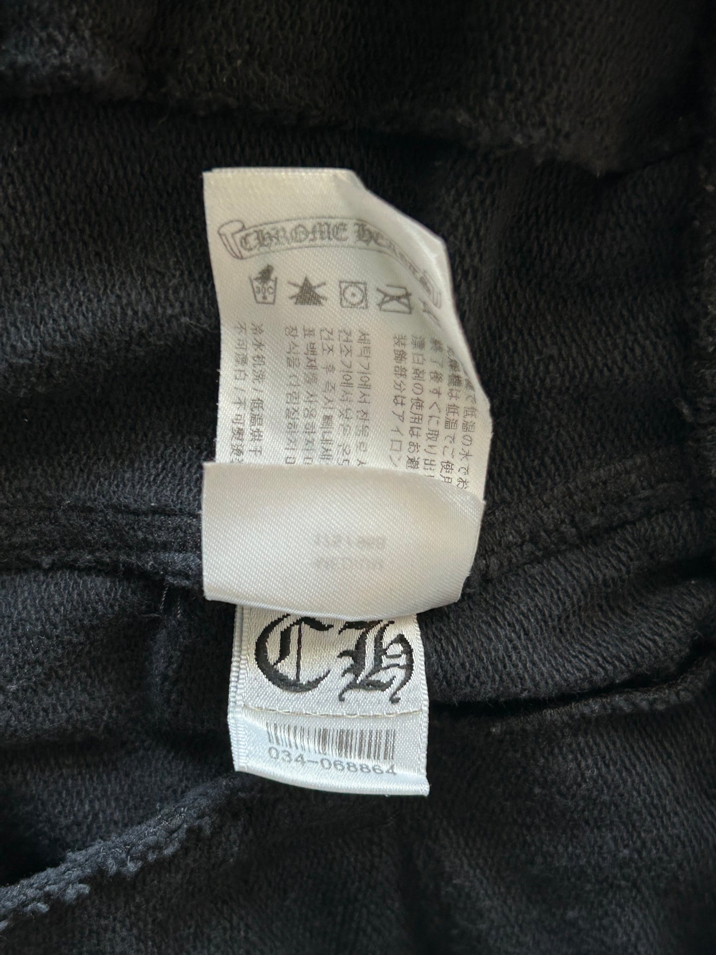 Chrome Hearts Black & White Horseshoe Logo Cross Jacquard Sweatpants
