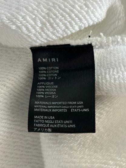 Amiri White & Red Paisley Star Logo Hoodie