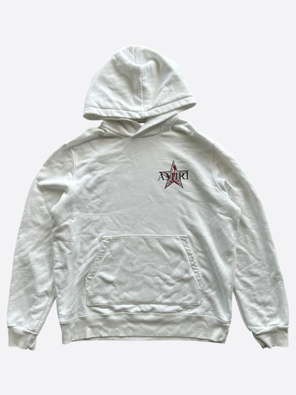 Amiri White & Red Paisley Star Logo Hoodie