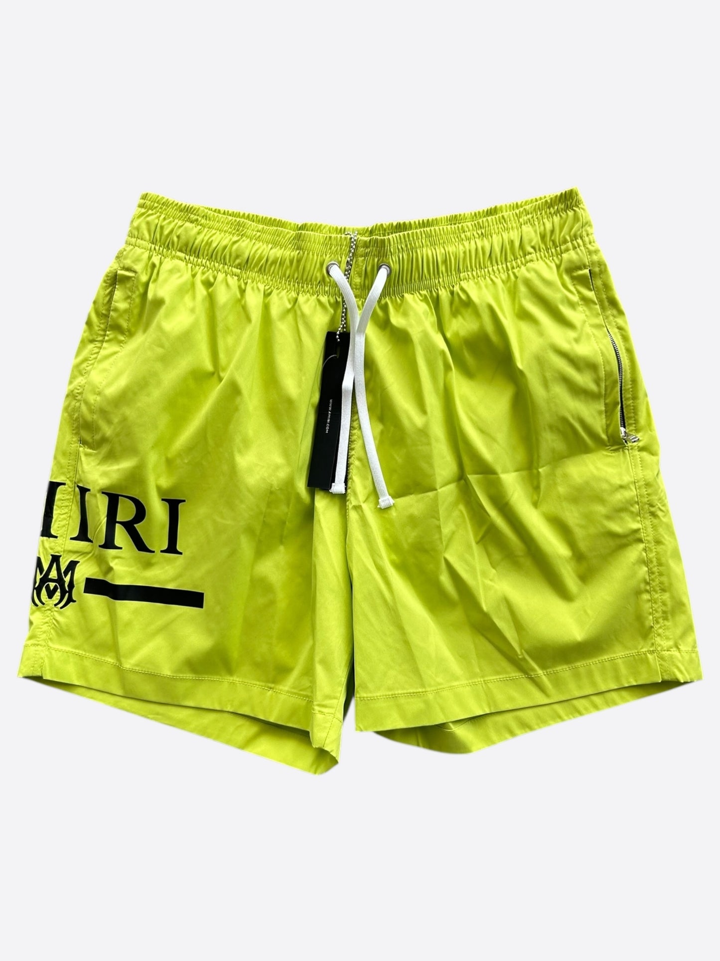 Amiri Yellow & Black MA Bar Logo Swimshorts