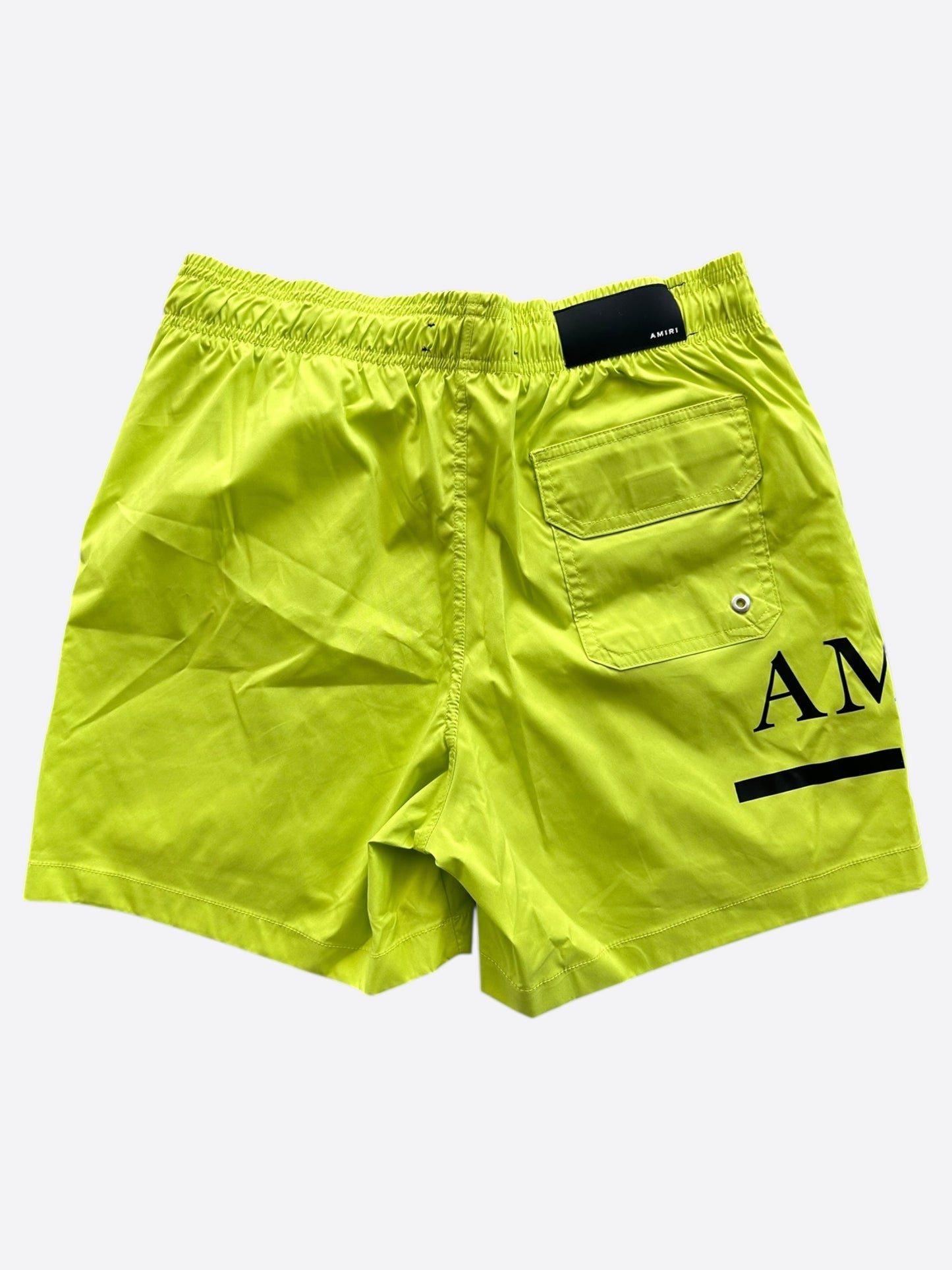 Amiri Yellow & Black MA Bar Logo Swimshorts