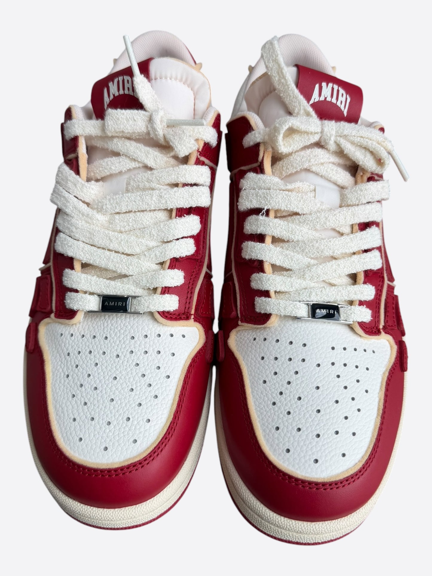 Amiri Red & White Skeleton Low Top Sneakers