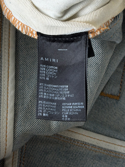 Amiri Clay Indigo & Tiger Patch Thrasher Jeans