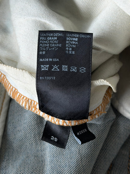 Amiri Clay Indigo & Tiger Patch Thrasher Jeans