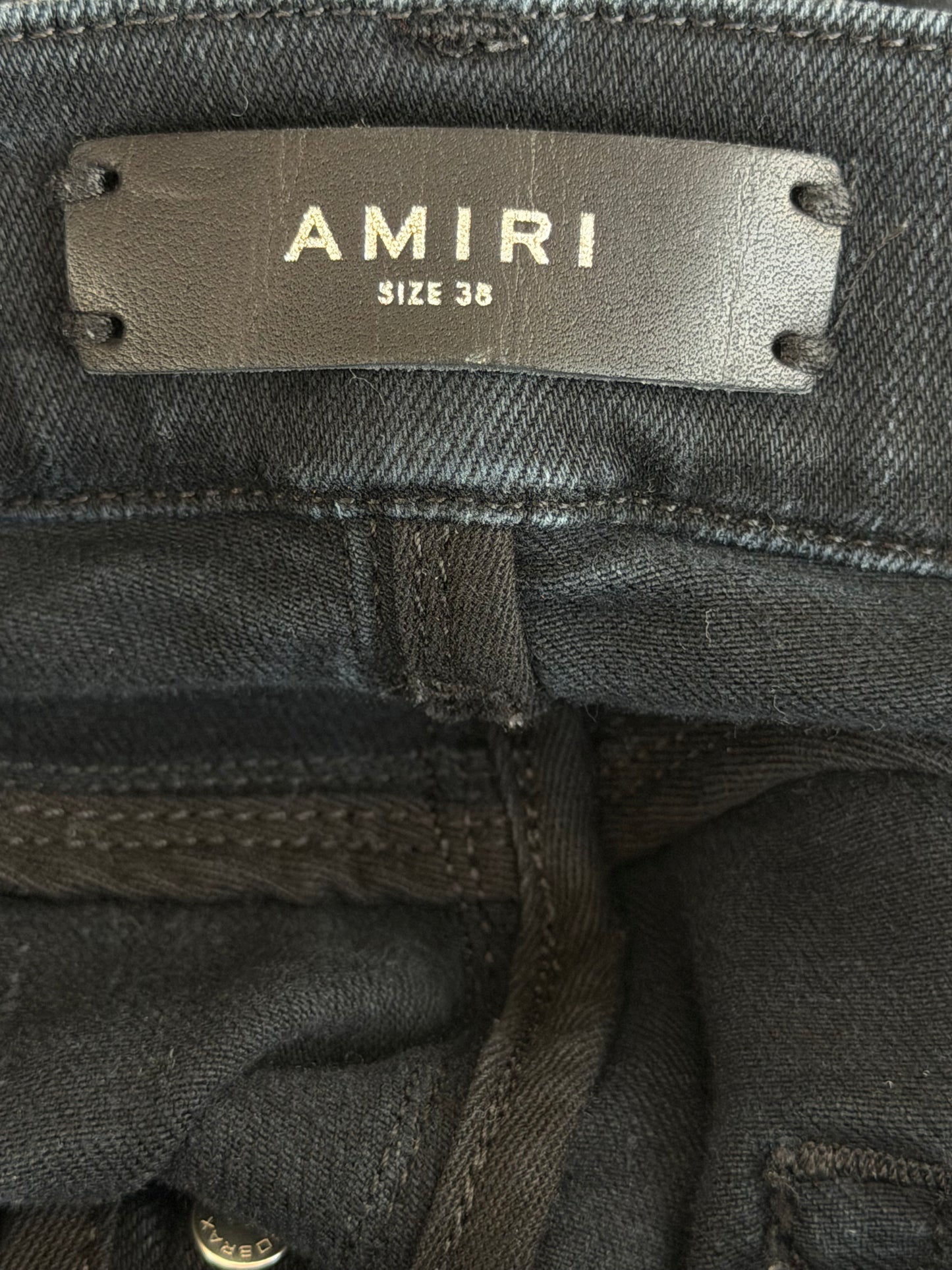 Amiri Aged Black & Blue Patch MX1 Jeans