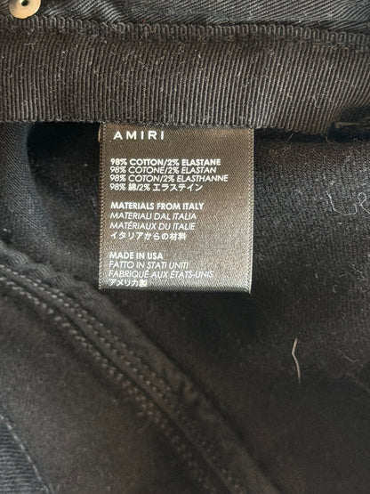 Amiri Black & Zebra Cyrstal Patch Jeans