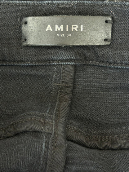 Amiri Aged Black & Cracked Pink Patch MX1 Jeans