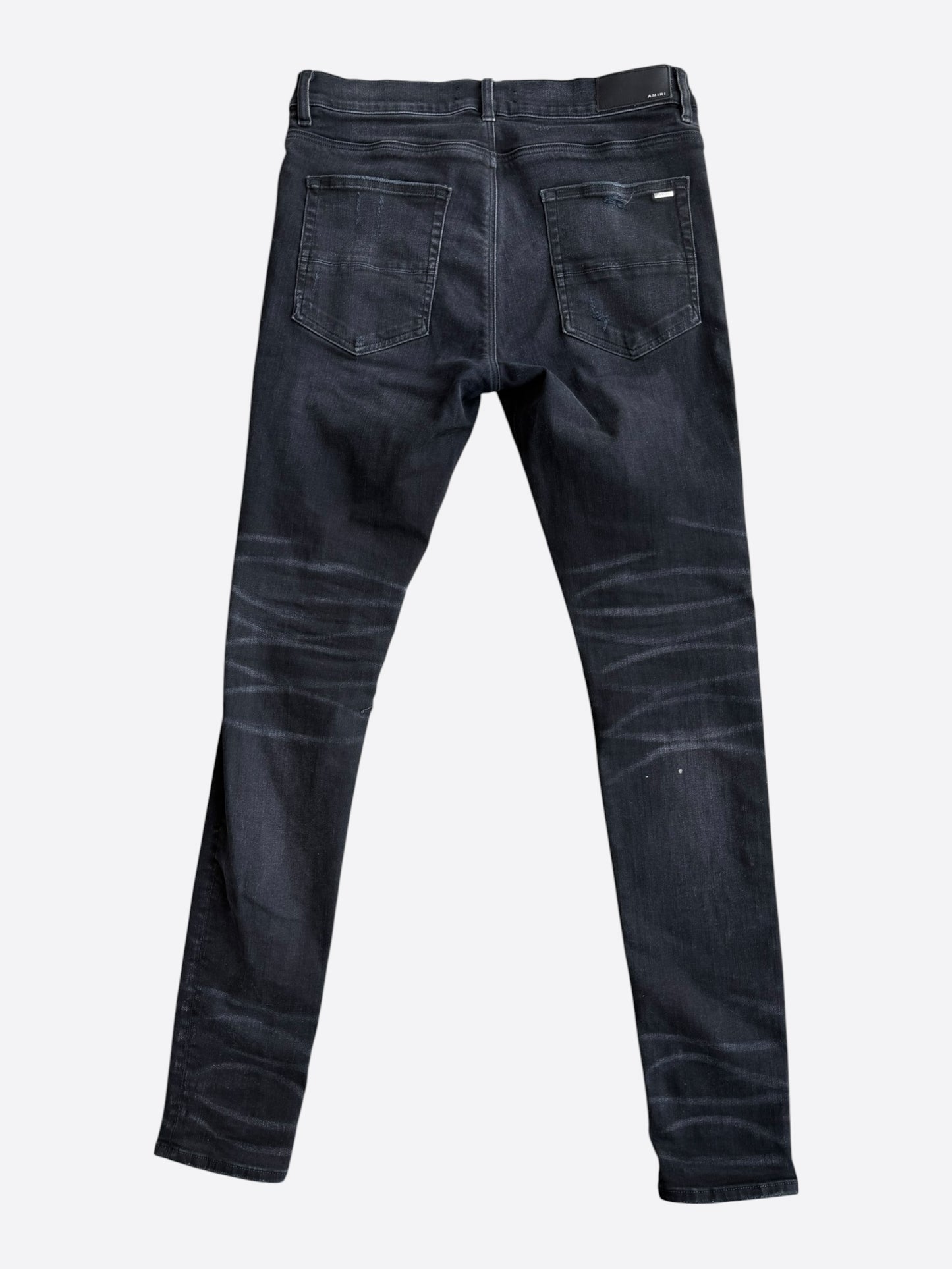 Amiri Aged Black & Cracked Pink Patch MX1 Jeans