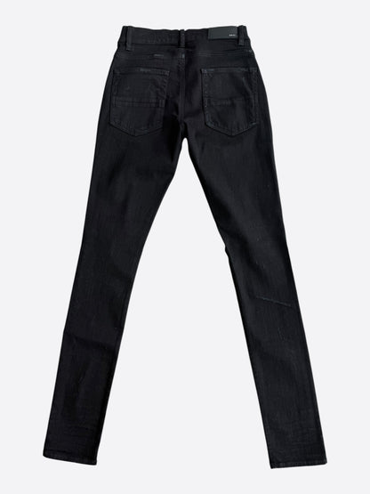 Amiri Black & Zebra Cyrstal Patch Jeans