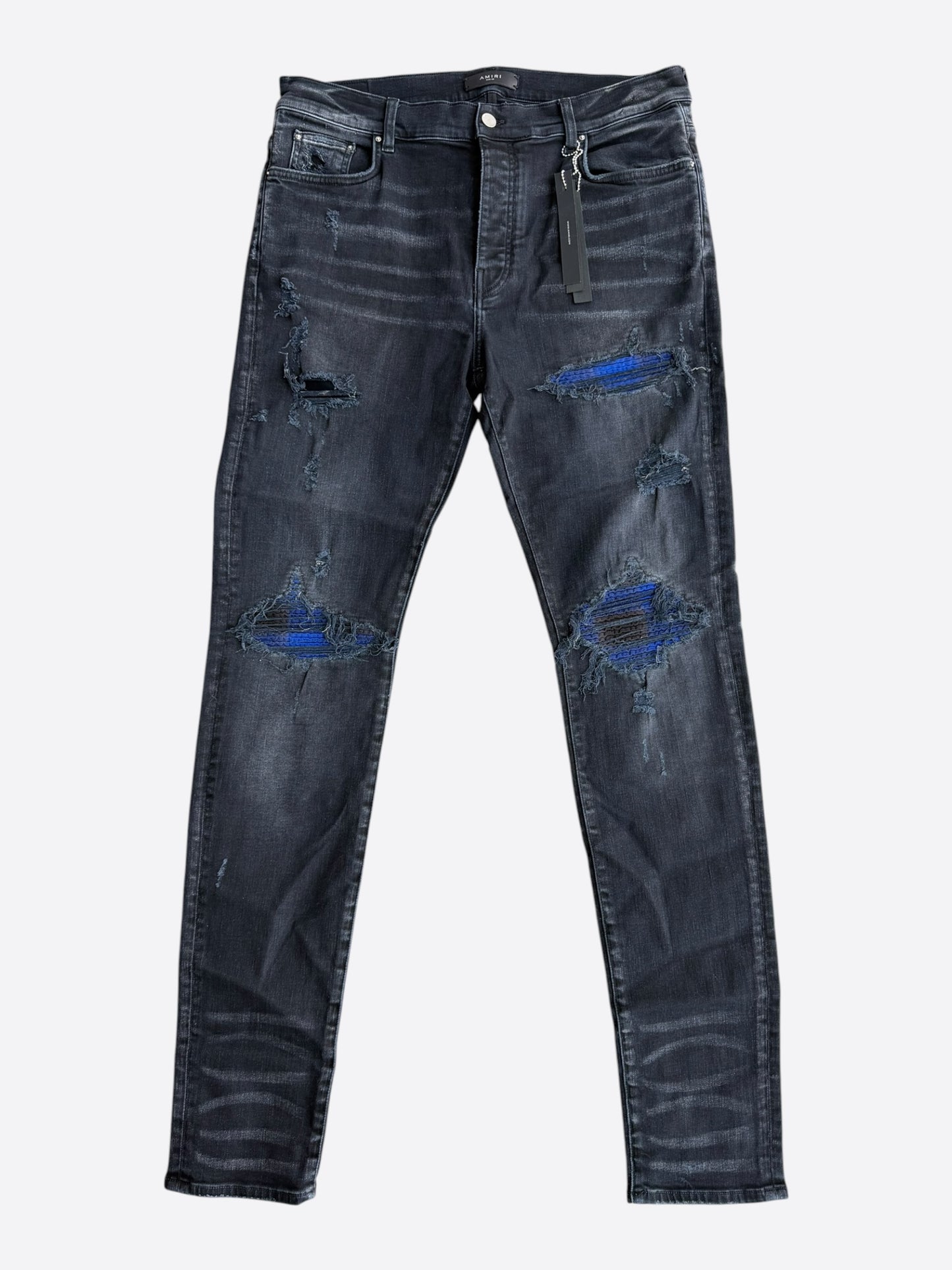 Amiri Aged Black & Blue Patch MX1 Jeans