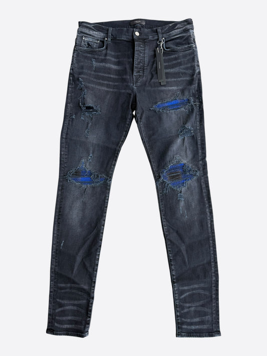 Amiri Aged Black & Blue Patch MX1 Jeans