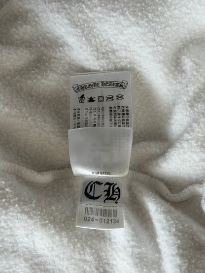 Chrome Hearts White & Black Horseshoe Logo Zip Up Hoodie