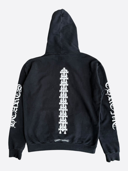 Chrome Hearts Black & White Cemetery Cross Logo Hoodie