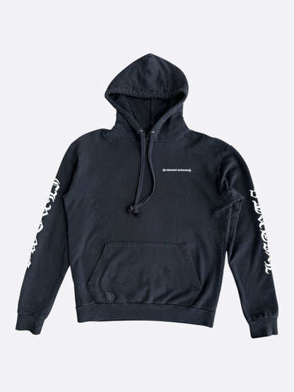 Chrome Hearts Black & White Cemetery Cross Logo Hoodie