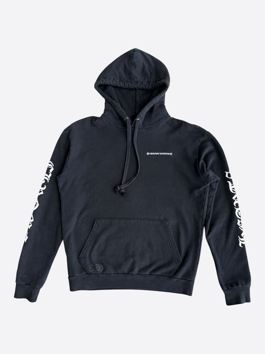 Chrome Hearts Black & White Cemetery Cross Logo Hoodie