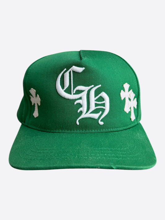 Chrome Hearts Green & White Cross Patch Hat