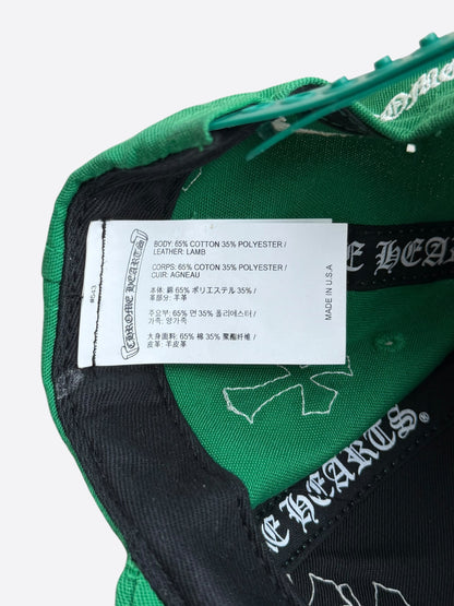 Chrome Hearts Green & White Cross Patch Hat