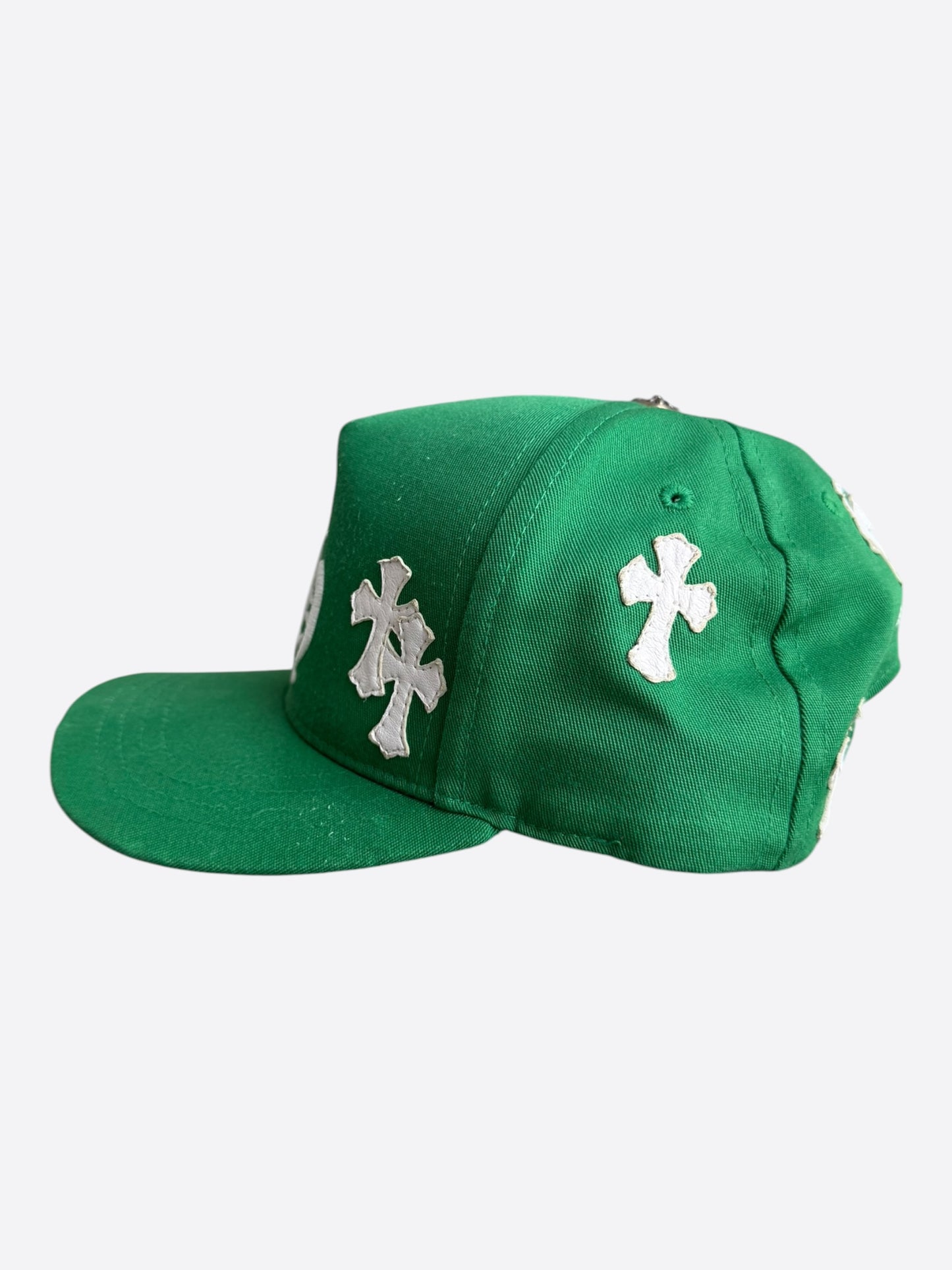 Chrome Hearts Green & White Cross Patch Hat