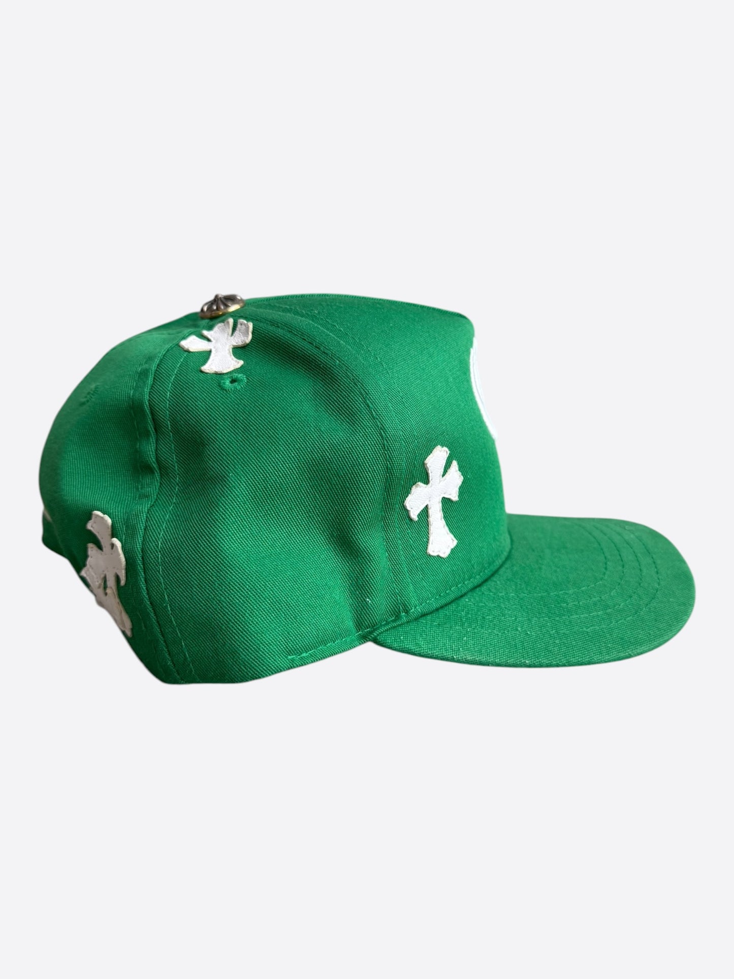 Chrome Hearts Green & White Cross Patch Hat