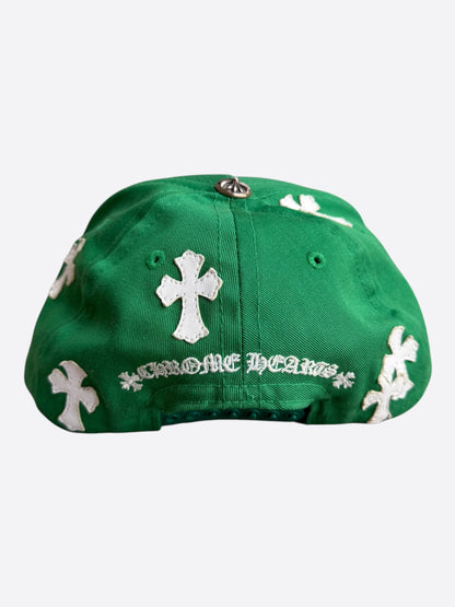 Chrome Hearts Green & White Cross Patch Hat