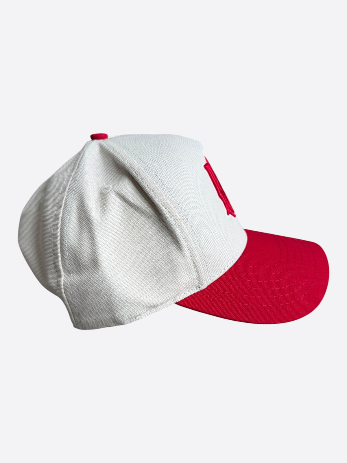 Amiri White & Red MA Logo Trucker Hat