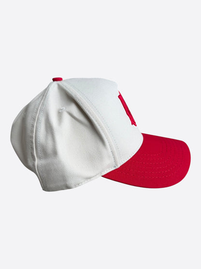 Amiri White & Red MA Logo Trucker Hat