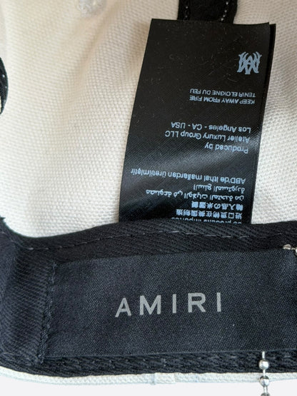Amiri White & Red MA Logo Trucker Hat