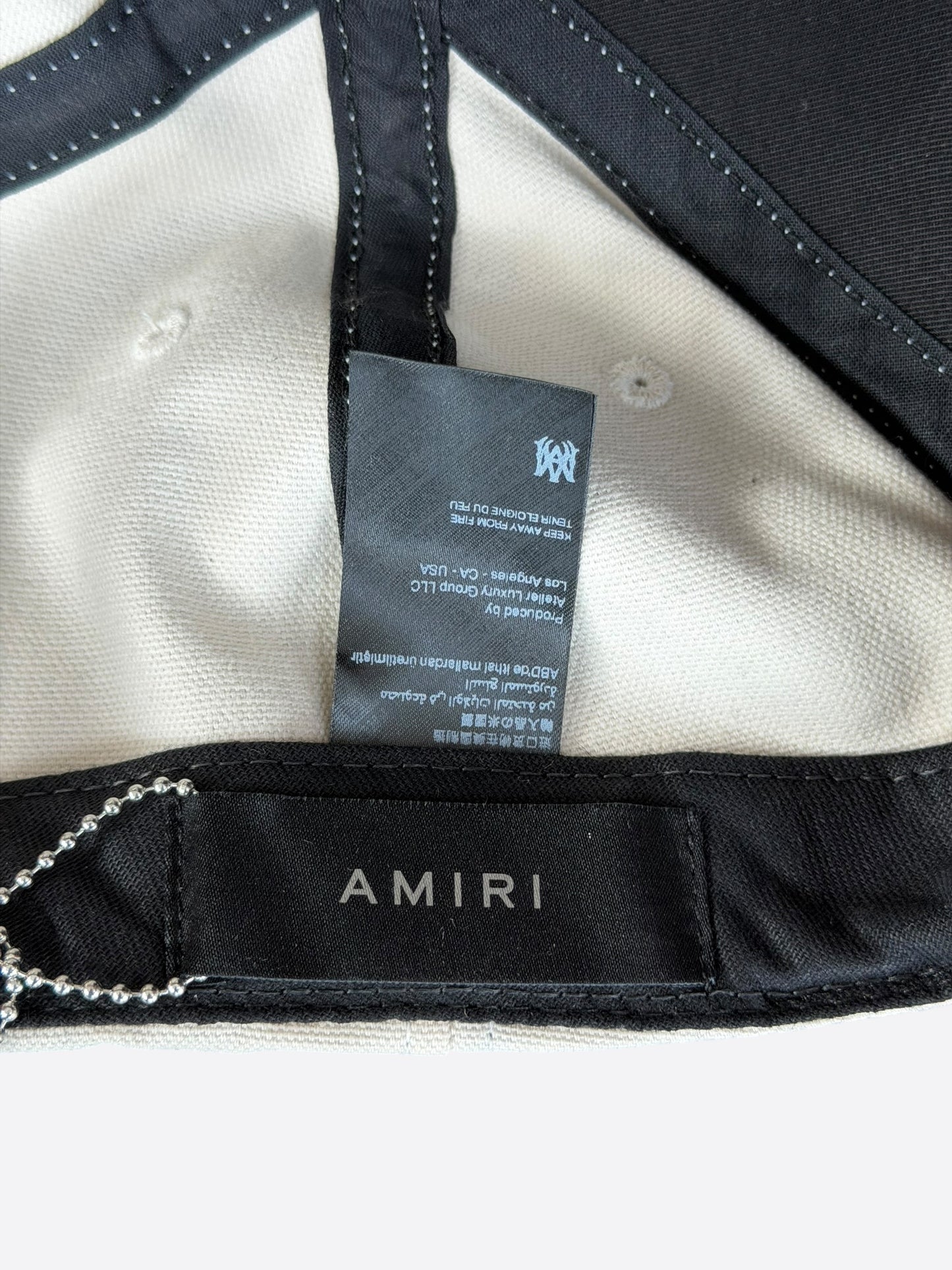 Amiri White & Red Staggered Logo Trucker Hat