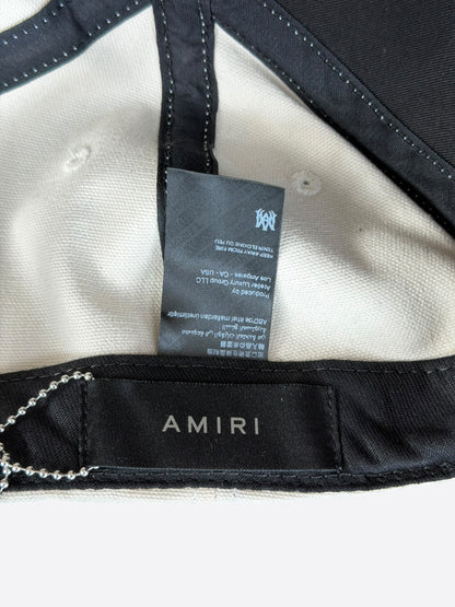 Amiri White & Red Staggered Logo Trucker Hat