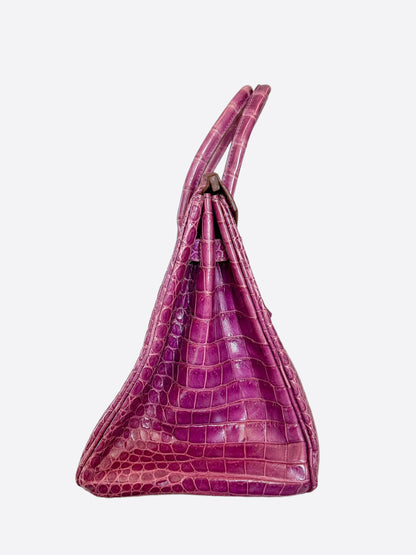 Hermes Violet Porosus Crocodile Birkin 35