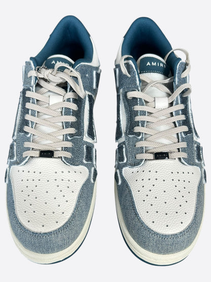 Amiri Blue & White Denim Skeleton Low Top Sneakers
